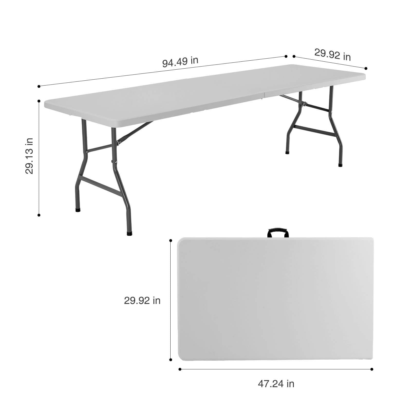 MAYEERTY Heavy Duty Foldable Table with Carry Handle, Waterproof HDPE Portable Table for Camping Picnic Indoor Party