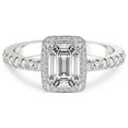 thumbnail image 4 of IGI Certified 1 Carat Emerald Shape Lab Grown Diamond Engagement Ring | 14K White Gold | Amarya Secret Double Halo Lab Diamond Ring | FG-VS1-VS2 Quality Friendly Diamonds, 4 of 6