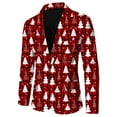 thumbnail image 5 of SRZYMJ Men Christmas Snowflake Santa Printed Pocket Lapel Button Suit Jacket for Holiday Festive Party Wear, 5 of 5