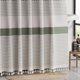 thumbnail image 1 of Cortinas de ducha bohemias para baño, cortina de ducha rústica con borlas, cortina de ducha de lino sintético beige, cortina de ducha a rayas con ganchos, cortina de ducha rústica verde, 72 x 72, 1 of 5