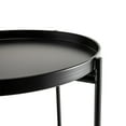 thumbnail image 4 of 2-Tier Folding End Table Metal Round Side Table with Removable Tray for Living Room(15.2”Dx20”H),Small Folding Accent Table, 4 of 7