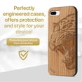 thumbnail image 2 of Case Yard Wooden Case Outside Soft TPU Silicone, Slim Fit Shockproof Wood Protective Phone Cover for Girls Boys Men and Women, Supports Wireless Charging Roaring Tiger Design case for iPhone-8-Plus, 2 of 7