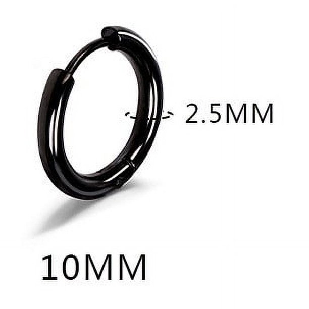 Pendientes con hebilla para la oreja con forma de anillo redondo de acero de titanio de 2,5 de espesor, con personalidad para hombres y mujeres