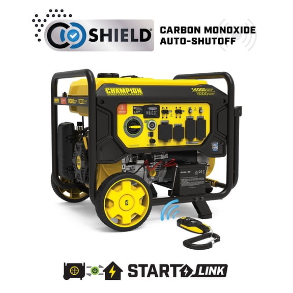 Champion Power Equipment 11,000-Watt Wireless Remote Start Home Backup Portable Generator with StartLINK and CO Shield