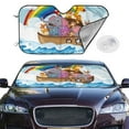 thumbnail image 2 of Kdxio Rainbow Animals on Noah's Ark Print Windshield Sun Shade,UV Rays and Sun Heat Protection,Sunshade for Car Windshield,Car Shade Front Windshield - Small, 2 of 6