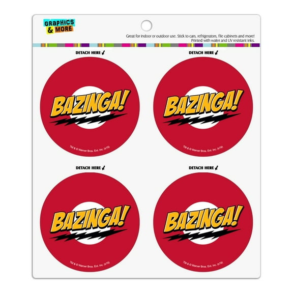 The Big Bang Theory Sheldon Bazinga Refrigerator Fridge Locker Vinyl Circle Magnet Set