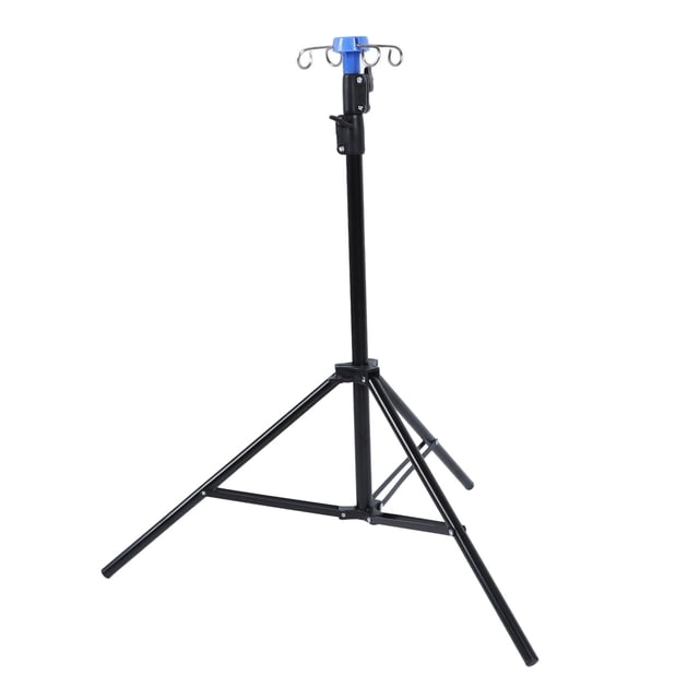 IV Stand, ABS Iron Steel Multipurpose Portable IV Pole with 4 Hooks for Hospital