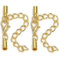 thumbnail image 1 of Paquete de 20 conectores de extremo de cordón de cuero con cadena de extensión de tapa de extremo de hebilla de langosta para fabricación de joyería DIY collar pulsera Zhivalor PTL186-1, 1 of 4