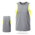 thumbnail image 4 of Hemlock Mens Summer Swim Shirts Sleeveless Workout Tank Top,Solid Color Combination Quick Drying Vest Men Relaxed Breathable Leisure Fitness Running, Gray XL, 4 of 8