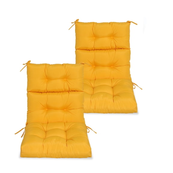 Patio Chair Cushions 2-Piece Set, High Back Adirondack Cushions - 44x22x4 Yellow