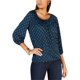 thumbnail image 1 of Blusa campesina Michael Kors de Manga 3/4 para mujer verde extragrande, 1 of 1