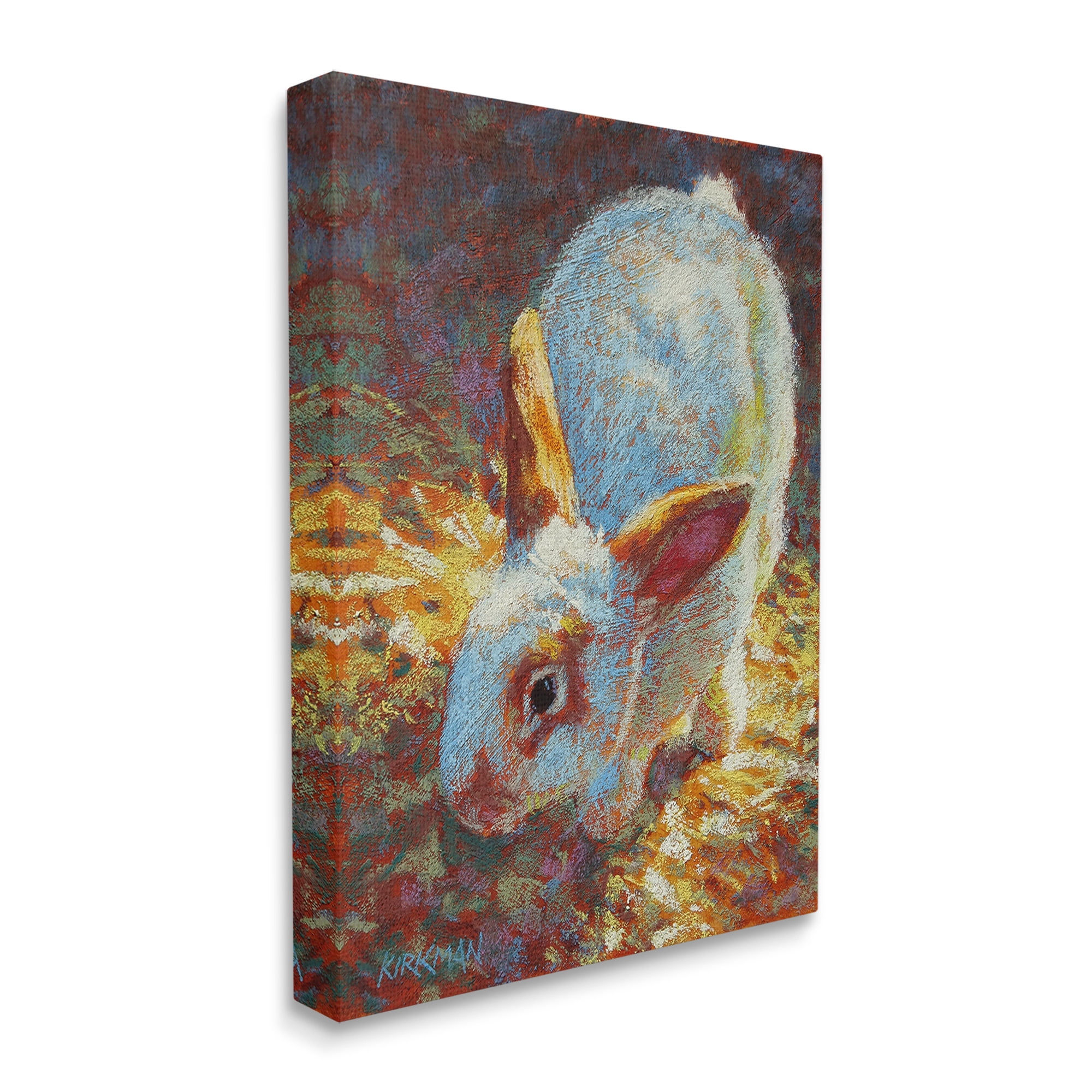 Stupell Industries Rabbit Pointillism Portrait Animals & Insects Painting Gallery Wrapped Canvas Art Print Wall Art, 16 x 20
