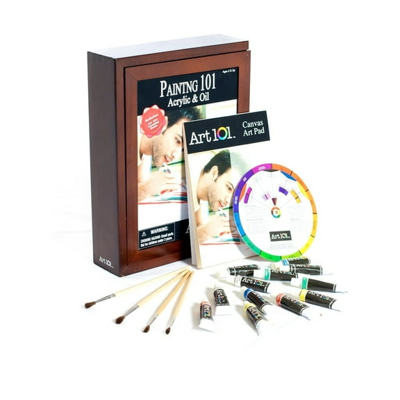 Art 101 Painting with Oils and Acrylics 101 in Wooden Case