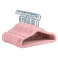 thumbnail image 3 of 50 Ganchos de Terciopelo para Ropa de Bebe, Gancho Plateado Giratorio de 360 Grados ROSA CLARO, 3 of 4