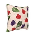 thumbnail image 2 of Square Throw Pillow Covers with Core, Raspberry Leaf Illustration Pillows for Sofa Beds, 20"x20", 2 of 9