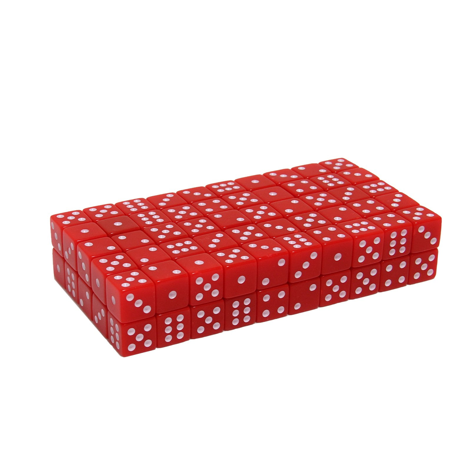 WE Games Red Square Cornered Dice - 100 Pack - Plastic Dice