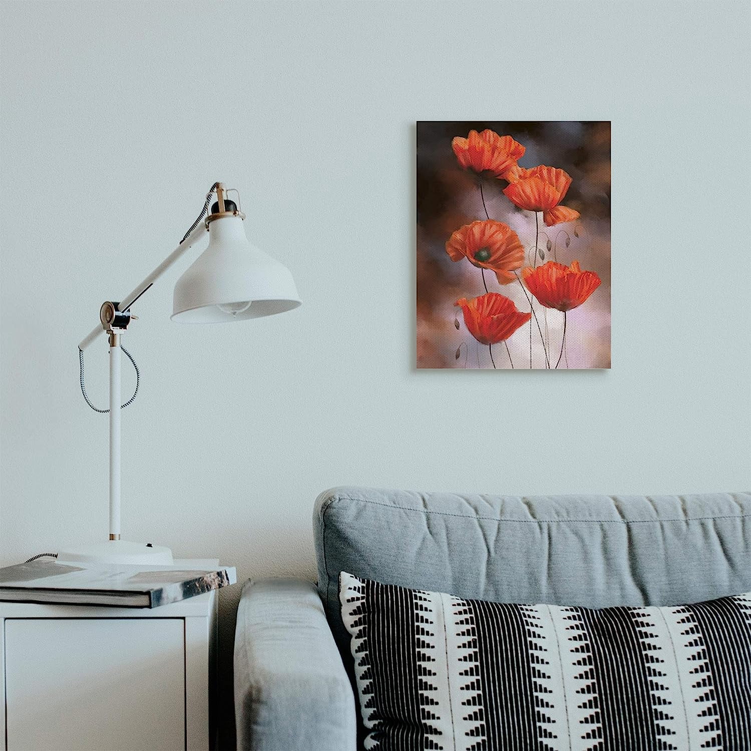 Stupell Industries Red Poppies Rising Vibrant Floral Blossoms Canvas Wall Art, 16 x 20, Design by Ziwei Li