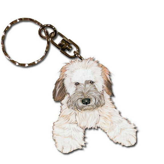 Wheaten Terrier Keychain, Souvenir Key Holder, Dog Charm Tag, Pet Key Rings Craft Ornaments, Wooden Die-Cut