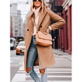 thumbnail image 4 of Abrigo de Invierno para Mujer, Estilo Casual, con Solapa de Muesca y Botonadura Sencilla Caqui XL, 4 of 10