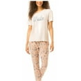 thumbnail image 2 of Lucky Brand Women's 3 Piece Pajama Set, Tee, Short and Pant Size: M, Color: Pink Floral, 2 of 2