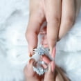 thumbnail image 5 of Rosec Jewels Lab Grown Diamond Designer Engagement Ring with Wedding Band Set - EF-VS Quality, 925 Sterling Silver, US 6.50, 5 of 8