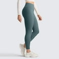 thumbnail image 4 of Women's Leggings Quick Drying Casual Workout No Front Seam Yoga Pants Turquoise M, 4 of 6