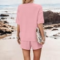 thumbnail image 4 of Womens Pajama Sets 2 piece Summer 100% Cotton Short Sleeve Button Down Top & Shorts, 4 of 9