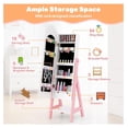 thumbnail image 4 of Kids Jewelry Armoire, Full-Length Mirror Jewelry Organizer - White Wooden Cabinet w/Drawers & Shelves, Children's Jewelry Storage for Girls, 4 of 9
