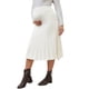 thumbnail image 4 of Falda de maternidad de punto midi plisada para mujer INSPIRE CHIC, sobre el vientre, color blanco, 4 of 6