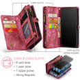 thumbnail image 4 of K-Lion for Samsung Galaxy A51 4G Wallet Case ,Luxury Magnetic PU Leather Zipper Purse 2 in 1 Design Shockproof Flip Case Card Slot Kickstand Phone Cover with Lanyard for Women Men ,Red, 4 of 7