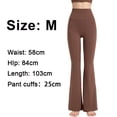 thumbnail image 2 of Pantalones de yoga acampanados para mujer, pantalones de cintura alta con realce de glúteos y pierna ancha, pantalones deportivos micro La Fitness - Brown621, 2 of 5