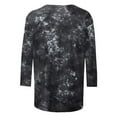 thumbnail image 5 of Women's Floral T-shirts Loose Plus Size Casual 3/4 Sleeve Tops Flowers Print Graphic Tees Summer Fall Tshirts (2XL, Dark Gray), 5 of 5