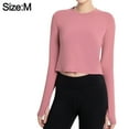 thumbnail image 2 of Long Sleeve Workout Shirt Running Workout Athletic Tops for Women Thumb Hole, 2 of 6
