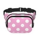 thumbnail image 1 of Balery Pink And White Polka Dot Mochila Cinturón para Mujeres y Hombres, Bolsa de Cintura Impermeable de Doble Capa con Correa, 1 of 8