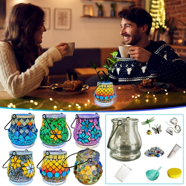 Xihbxyly Kit de Candelabro de Vidrio para Armar, Diseño Romántico de Luz de Neón, Efecto Luminoso de Cristal, Decoración de Pared para Dormitorio, Rompecabezas para Padres E Hijos, Regalo de San Vale