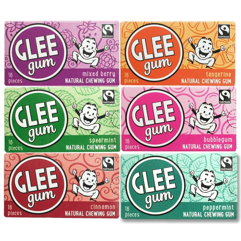 Glee Gum Variety Pack 6 Flavors ( Pack of 12 )
