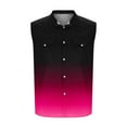 thumbnail image 5 of cllios Mens Sleeveless Shirts Trendy Gradient Printed Button Down Graphic Tank Tops with Pockets Beach Vacation Tops for Summer, 5 of 6
