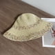 thumbnail image 4 of Sombrero de paja tejido de ala ancha de color transpirable con protección solar hueca de verano de 56-58 cm de circunferencia para mujer, 4 of 6