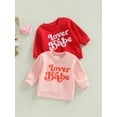 thumbnail image 7 of Toddler Baby Girl Boy Valentines Day Outfit Letter Print Crewneck Sweatshirt Pullover Sweater Tops Spring Fall Clothes, 7 of 7
