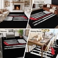 thumbnail image 5 of 6'x9' Area Rugs, Black American Flag Indoor Outdoor Area Rug for Living Room Bedroom, Vintage Red Hockey Star Strip Flag Washable Bathroom Rugs Kitchen Floor Carpet Mats Home Decor Aesthetic, 5 of 8