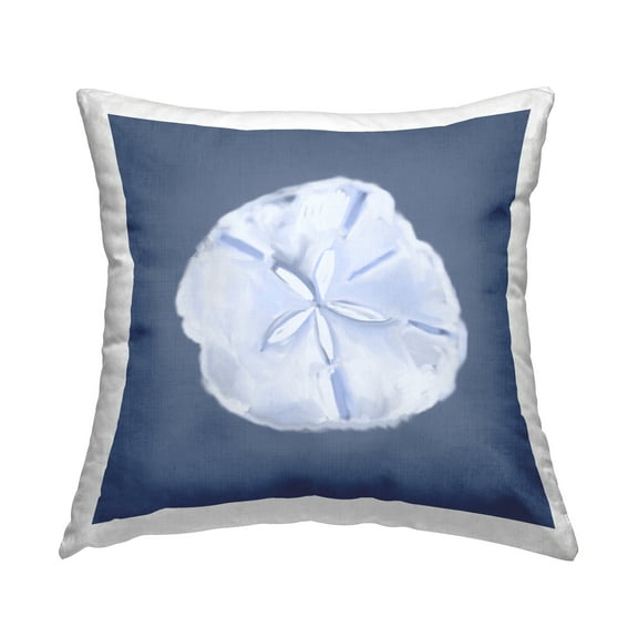 Stupell Industries Abstract Blue Sand Dollar Decorative Printed Throw Pillow, 18 x 18