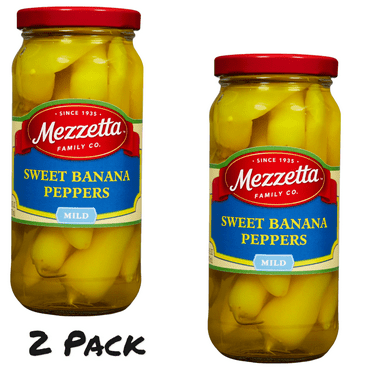 ( 2 Pack ) Mezzetta Sweet Banana Peppers, 16 fl oz Jar