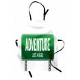 thumbnail image 1 of Adventure Apron, Signboard Road Travel Highway Just Ahead Typography on Plain Background, Unisex Kitchen Bib with Adjustable Neck for Cooking Gardening, Adult Size, White Hunter Green, by Ambesonne, 1 of 4