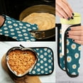 thumbnail image 5 of Yayeee Oven Mitts and Pot Holder Set of 4 Heat Resistant Kitchen Gloves Baking Hot Pad, Green Daisy Pattern, 5 of 5