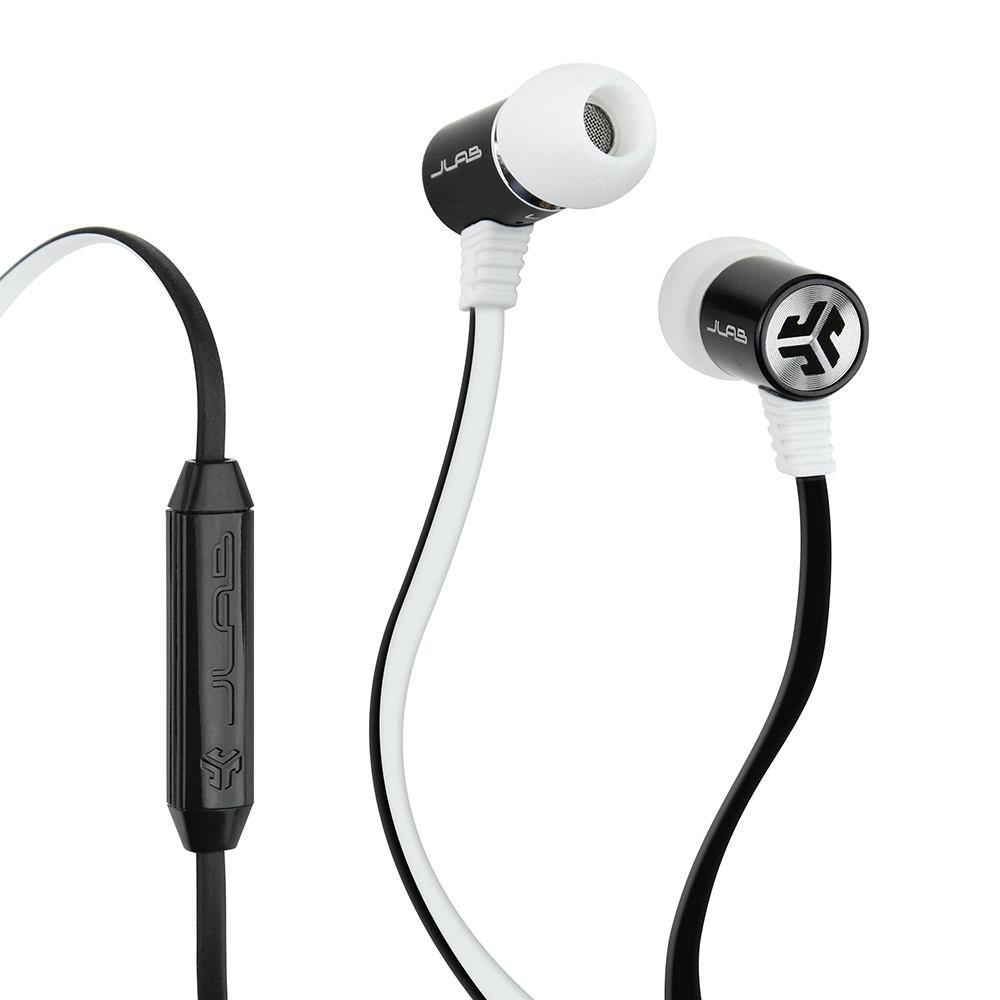 JLab Auido Bass Rugged Metal Earbuds with JLab Bass Boost and Universal