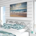 thumbnail image 4 of Designart "Dreamscape By The Ocean VI" Blue Tropical Bedding Covert Set - Tropical Bed Set With 2 Shams, 4 of 5