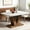 White & Brown, variant on Demi Bonn 47" Farmhouse Dining Table, Wood Rectangular Kitchen Table with Duty Pedestal for Dining Room, Home Office, Living Room Furniture, White & Brown