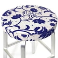 thumbnail image 3 of Bingfone13 Inch Padded Round Bar Stool Cover Cushion With Elastic Fabric Round Chair Seat - Blue And White Porcelain Pattern, 3 of 7