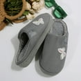 thumbnail image 4 of Memory Foam House Slippers for Women Butterfly Embroidery Cozy Warm Home Indoor Casual Slip on Shoes Grey 8.5, 4 of 7