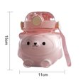 thumbnail image 2 of Taza de gran barriga de 1000ML, botella de agua con oso bonito, hervidor deportivo para niños, regalos (rosa), 2 of 4